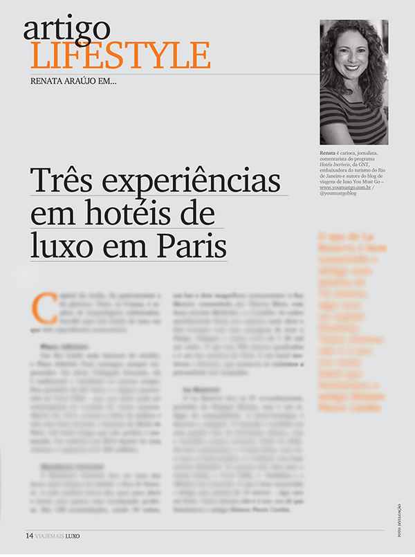 You Must Go e Revista Viaje Mais Luxo