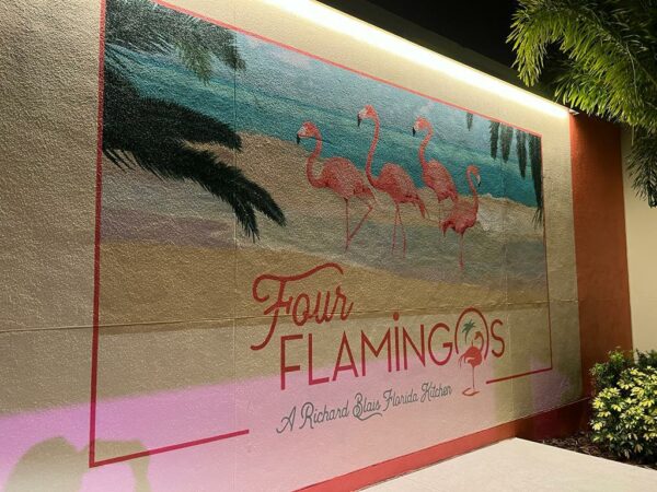 four flamingos