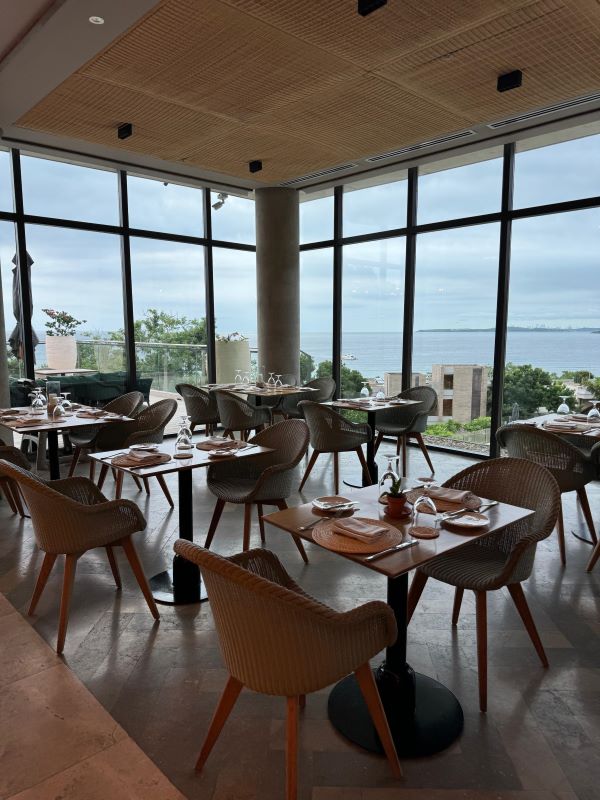 Vista do restaurante na Isla Barú