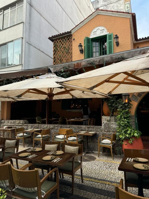 Mesas da varanda do italiano em Ipanema