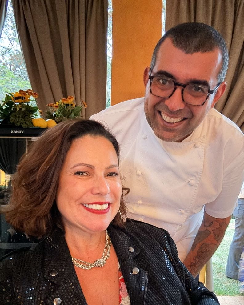 Renata Araújo e chef Jefferson Rhueda