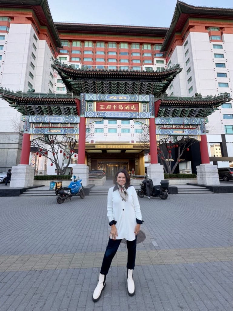 Fachada do hotel de luxo em Beijing