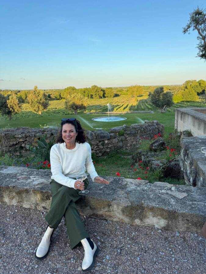 Renata Araújo aproveita a visita no casarão