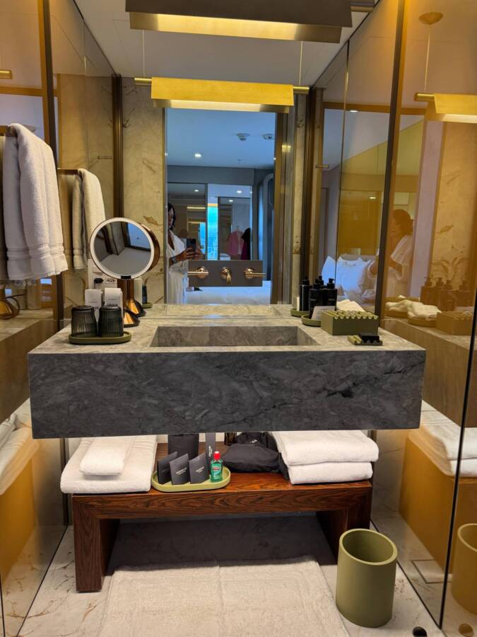 Banheiro do hotel de luxo em São Paulo