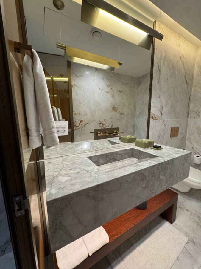Banheiro do hotel de luxo em São Paulo